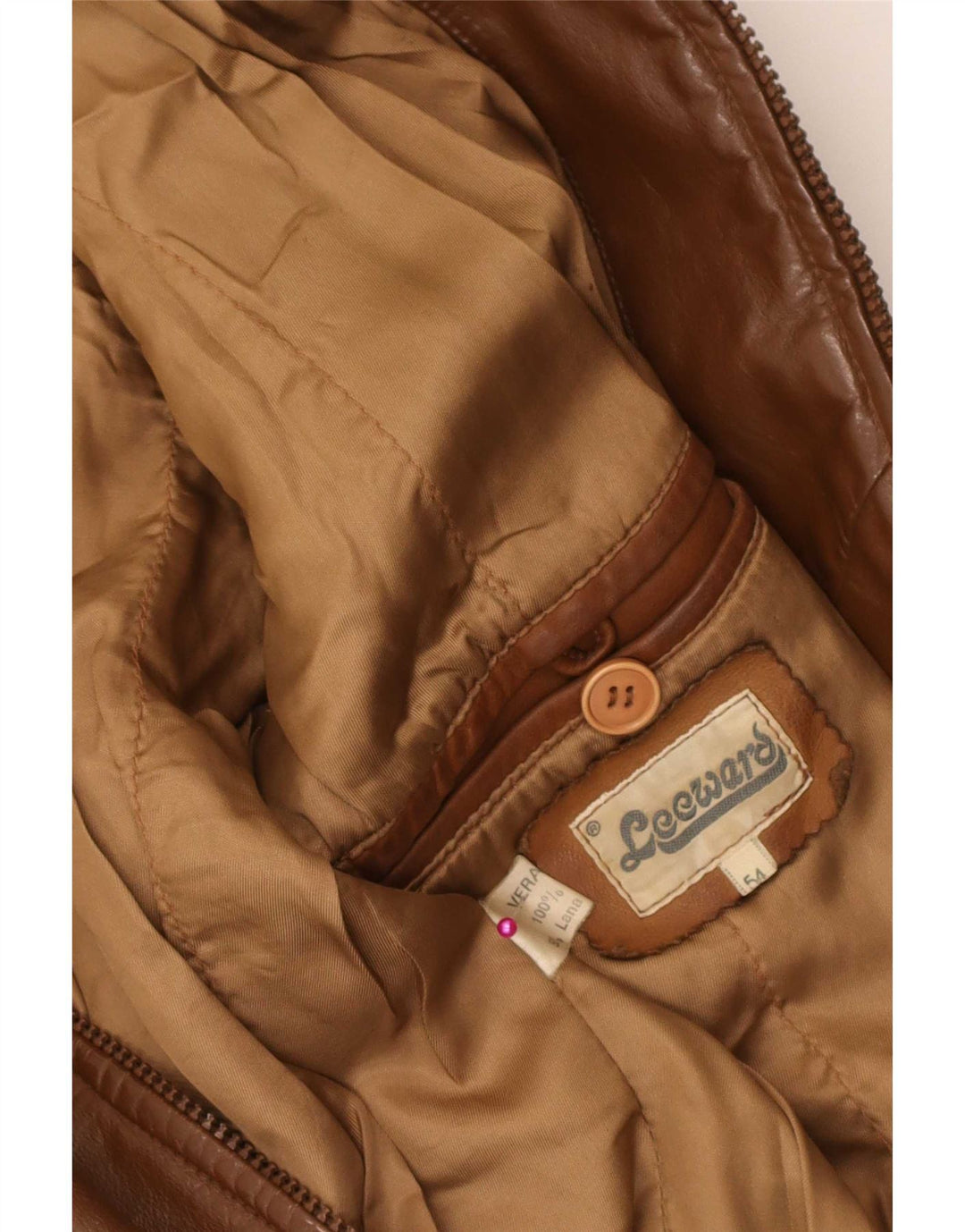 Vintage Herren Lederjacke IT 54 XL Braun