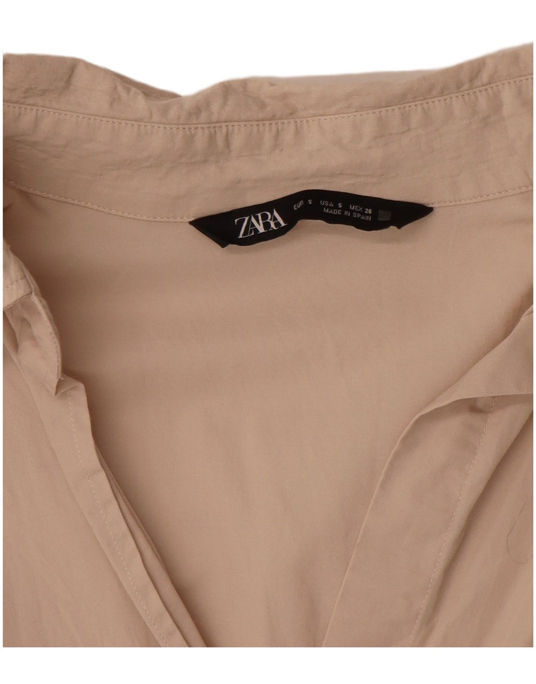 Zara Damen Übergroßes Hemd UK 10 Small Beige