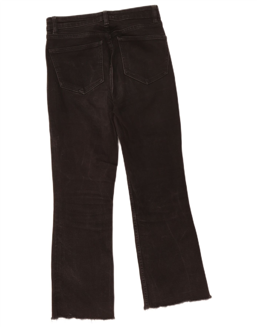 Zara Damen Crop Bootcut Jeans EU 36 XS W26 L24 Schwarz
