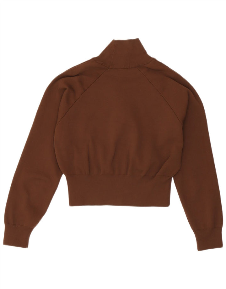 Zara Damen Crop Rollkragenpullover Pullover UK 10 Small Braun