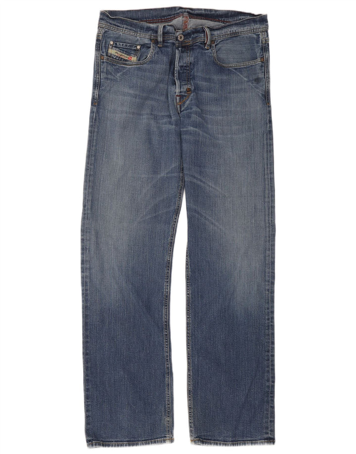Diesel Herren Straight Jeans W36 L32 Blaue Baumwolle