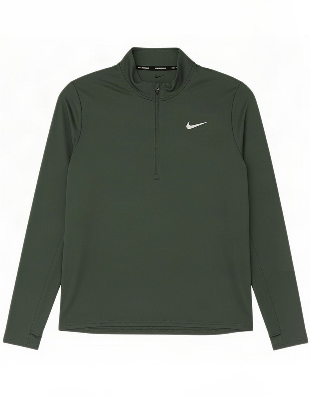 Nike Mens Dri Fit Zip Neck Pullover Trainingsanzug Top Large Green Polyester