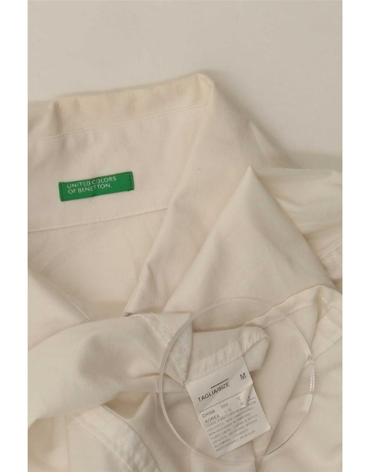 Benetton Damen-Hemd UK 12 Medium Weiß