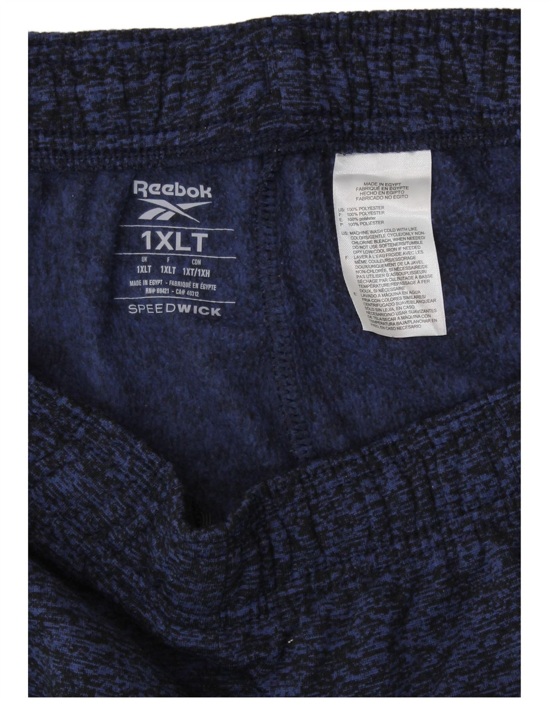 REEBOK Damen-Trainingshose UK 18 XL Marineblau meliertes Polyester