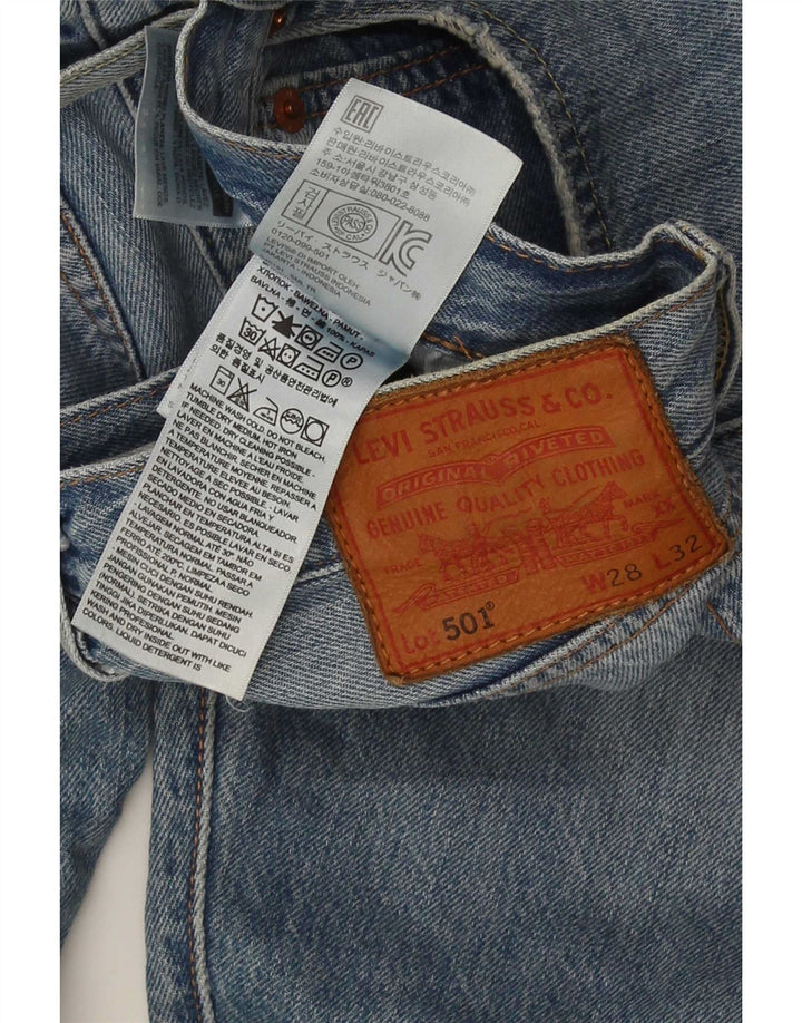 Levi's Damen 501 Straight Jeans W28 L27 Blaue Baumwolle