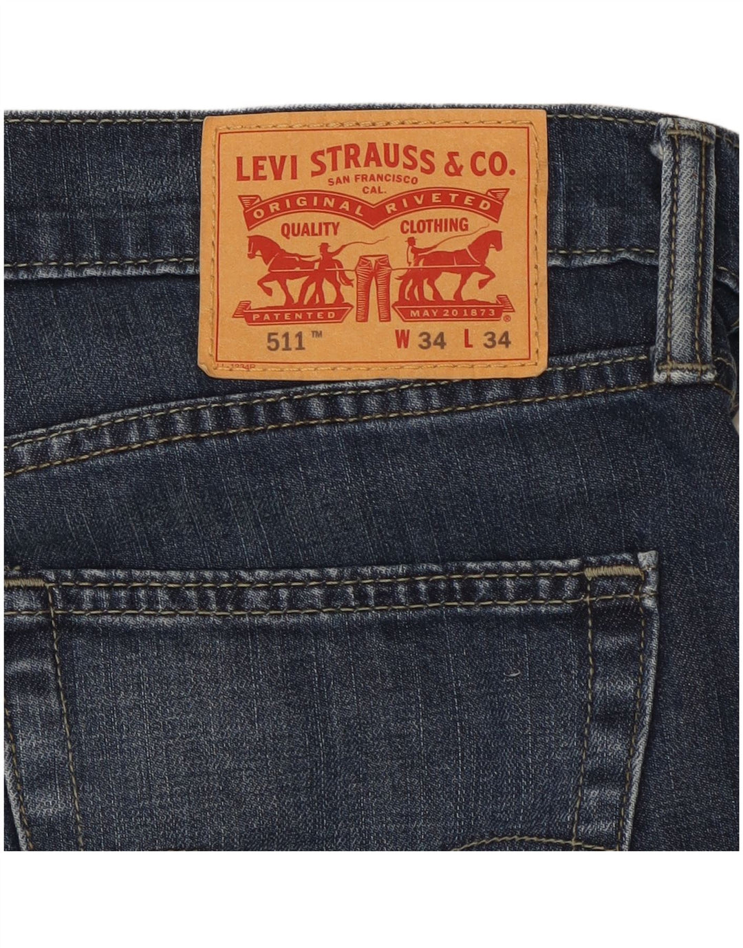 LEVI'S Herren 511 Slim Jeans W34 L28 Blaue Baumwolle