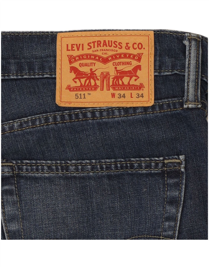 LEVI'S Herren 511 Slim Jeans W34 L28 Blaue Baumwolle