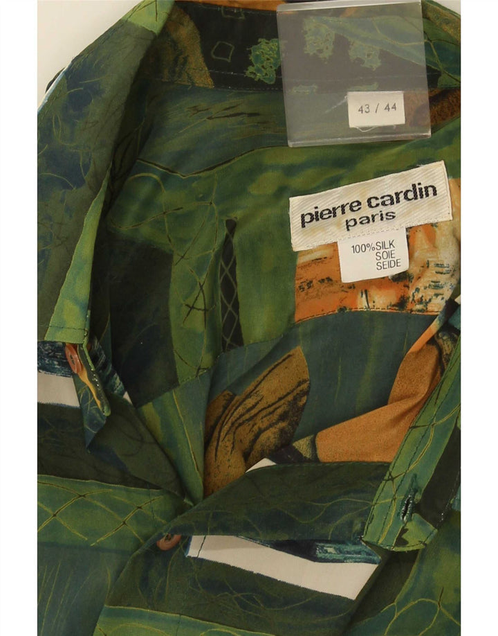 Pierre Cardin Herren-Hemd mit abstraktem Muster, Größe 43/44, groß, mehrfarbig