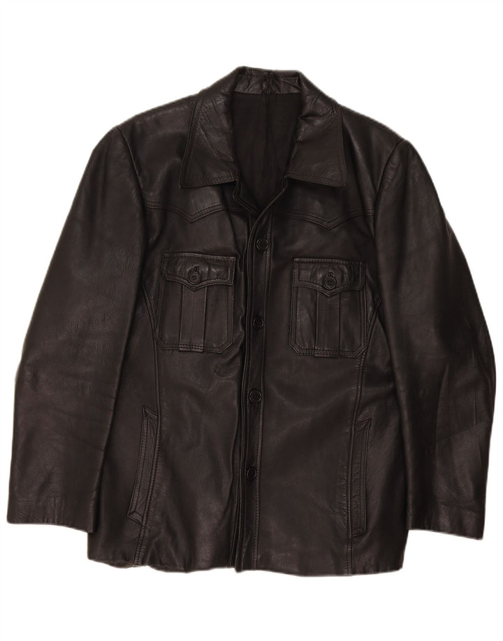 Vintage Herren Lederjacke EU 51 Großes schwarzes Leder