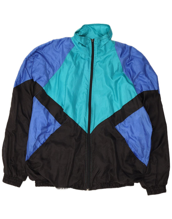 Vintage Herren-Trainingsanzug-Top-Jacke, UK 42/44, groß, mehrfarbig, Farbblock