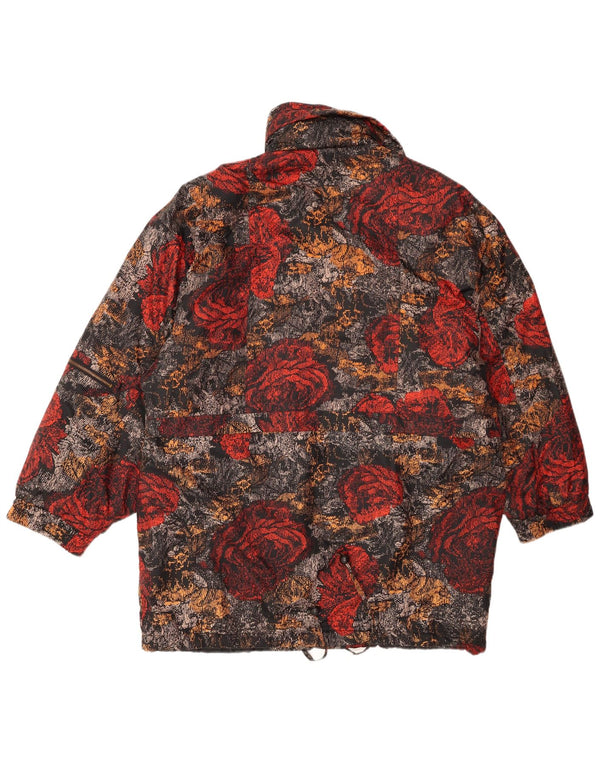 Vintage Damen Skijacke EU 40 Medium Mehrfarbig Floral Polyester