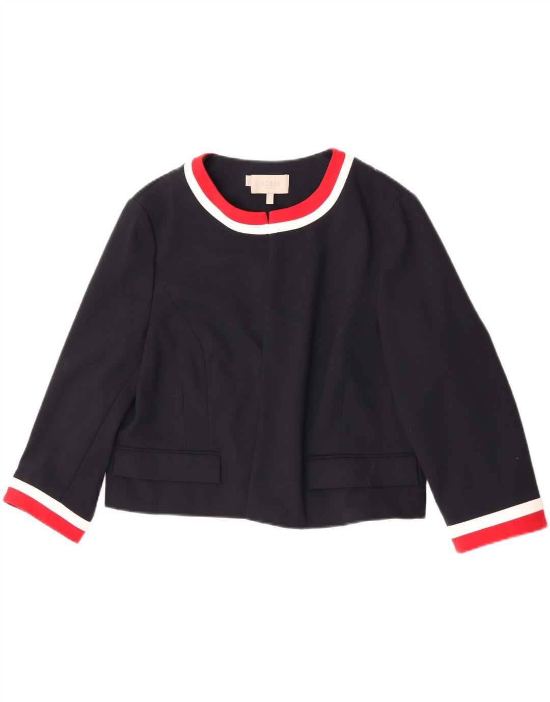 Hobbs Damen Crop Blazerjacke mit 3/4-Ärmeln, Gr. 16, Marineblau