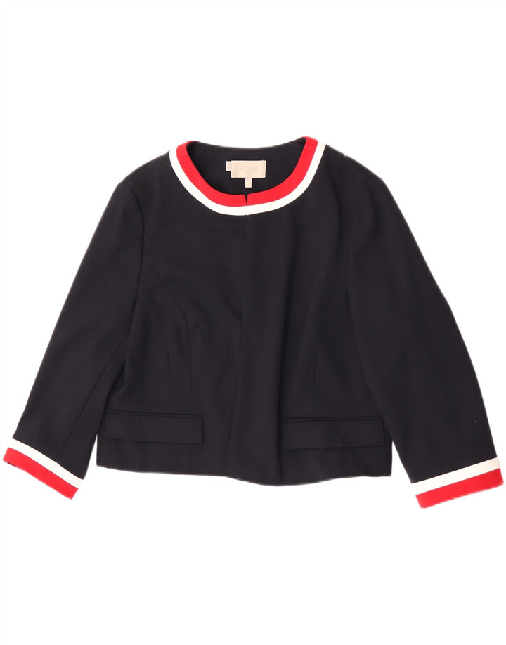 Hobbs Damen Crop Blazerjacke mit 3/4-Ärmeln, Gr. 16, Marineblau