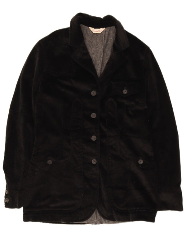 Capalbio Damen 4-Knopf-Samt-Blazer-Jacke IT 44 Mittelschwarze Baumwolle