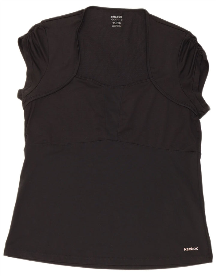 Reebok Damen T-Shirt Top UK 18 XL Schwarz Polyester