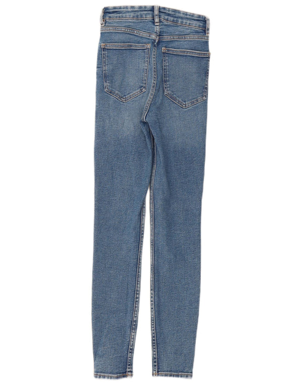 Zara Damen Skinny Jeans EU 34 2XS W24 L28 Blaue Baumwolle