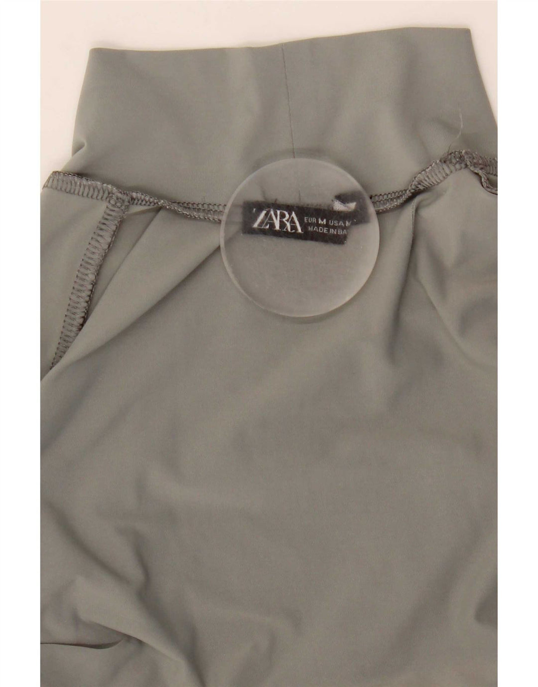 Zara Damen Langarm-Body UK 12 Mittelgraues Nylon