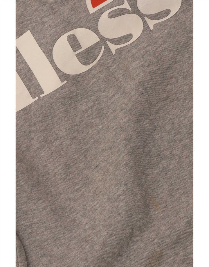 Ellesse Womens Graphic Oversized Sweatshirt Pullover UK 10 Small Grau meliert