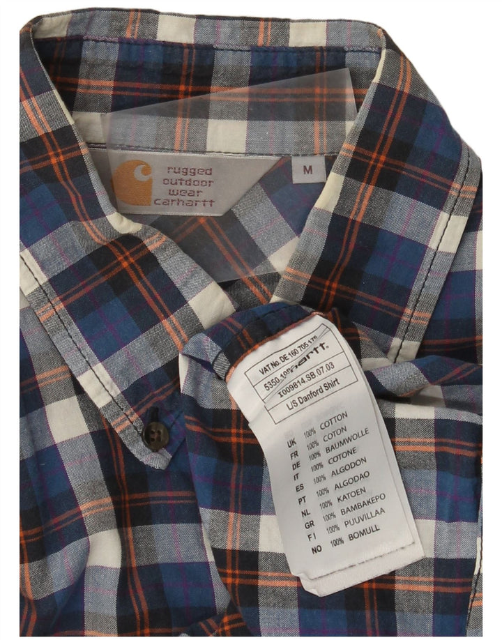 Carhartt Herrenhemd aus mittelblauer Karo-Baumwolle