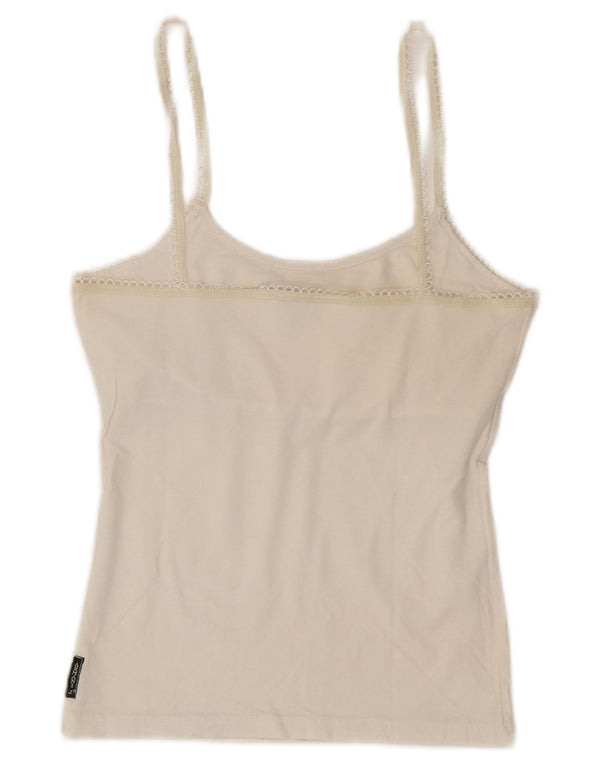 Armani Jeans Damen Graphic Crop Cami Top UK 8 Small Weiß