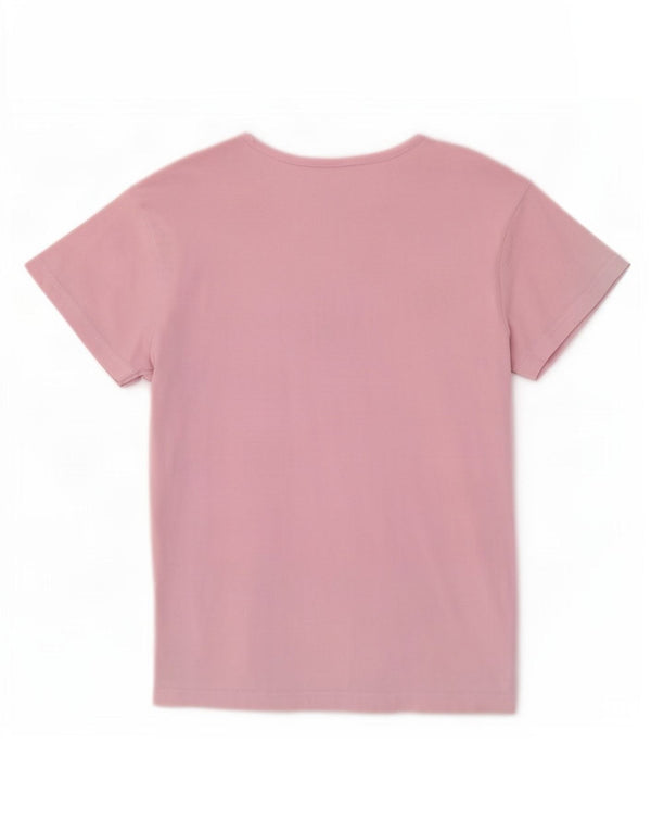 Fila Damen Grafik T-Shirt Top UK 16 Large Rosa Baumwolle
