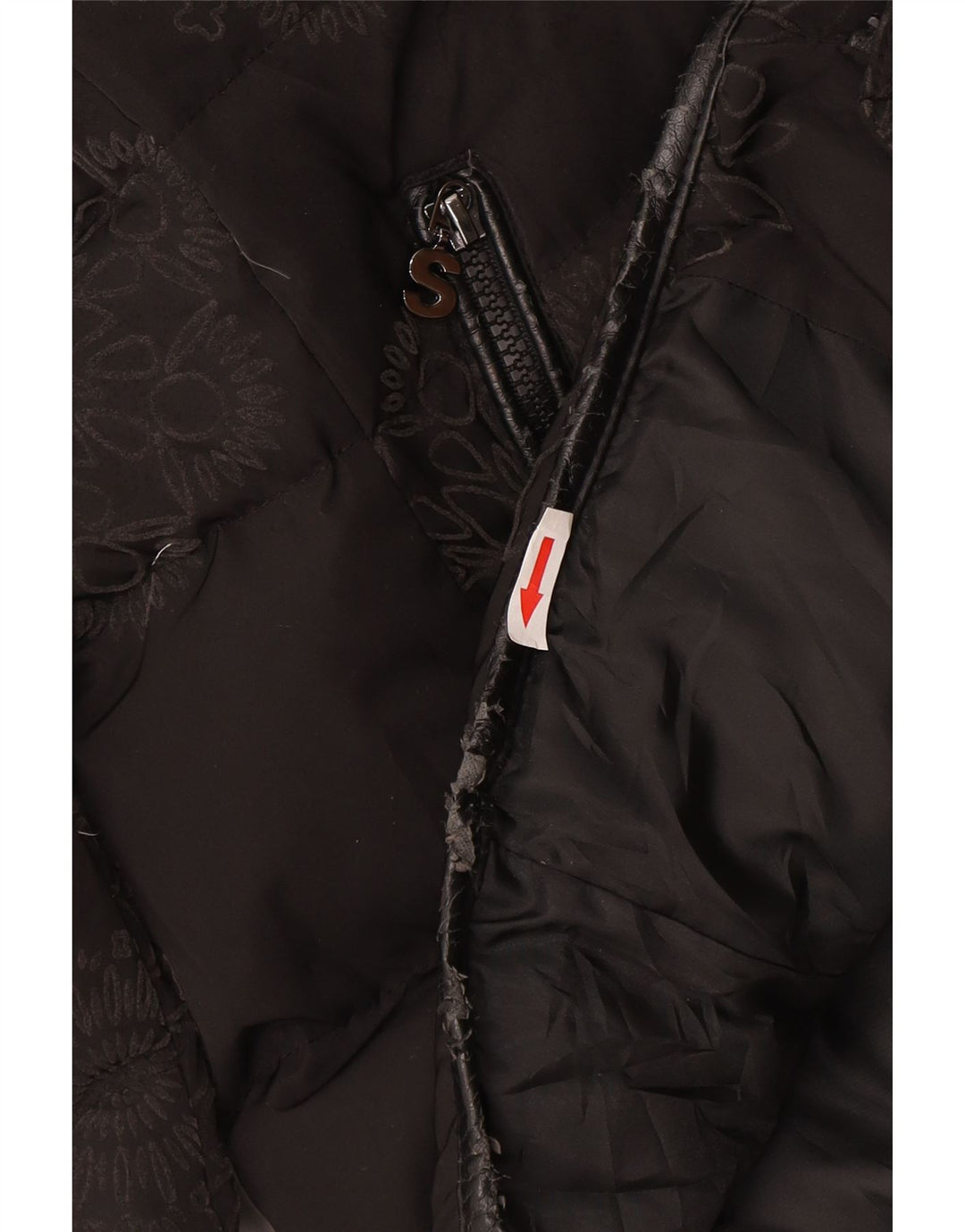 Desigual Damen Graphic Hooded Wattierte Jacke IT 44 Medium Black Floral