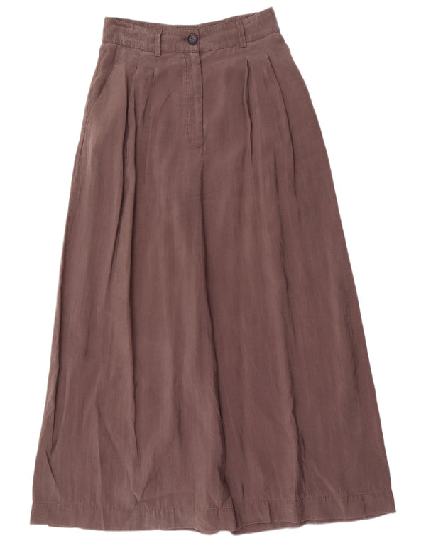 Zara Damen-Freizeithose mit hoher Taille und weitem Bein, Größe S, W26, L26, braun, Lyocell