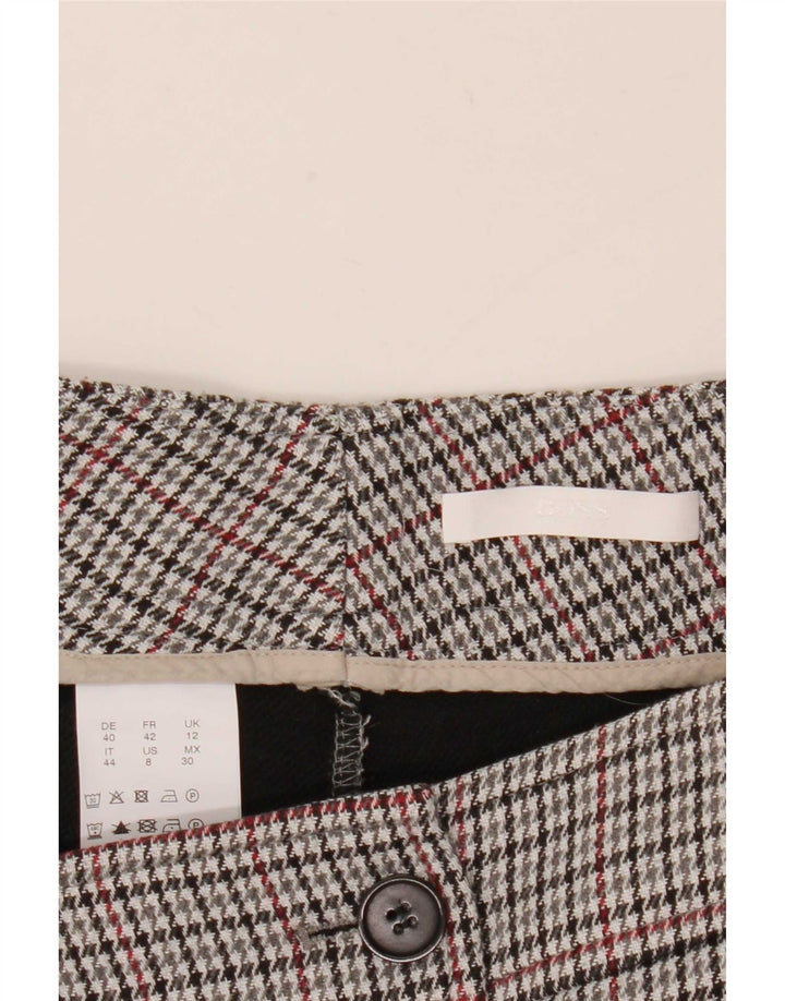 Hugo Boss Damen Anzughose UK 12 Medium W32 L27 Grau Hahnentritt