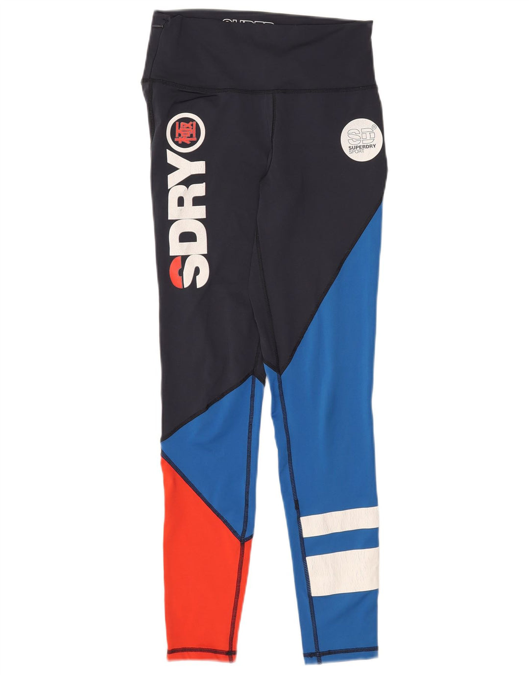 Superdry Grafik-Leggings für Damen, UK 8, Größe S, Marineblau, Farbblock