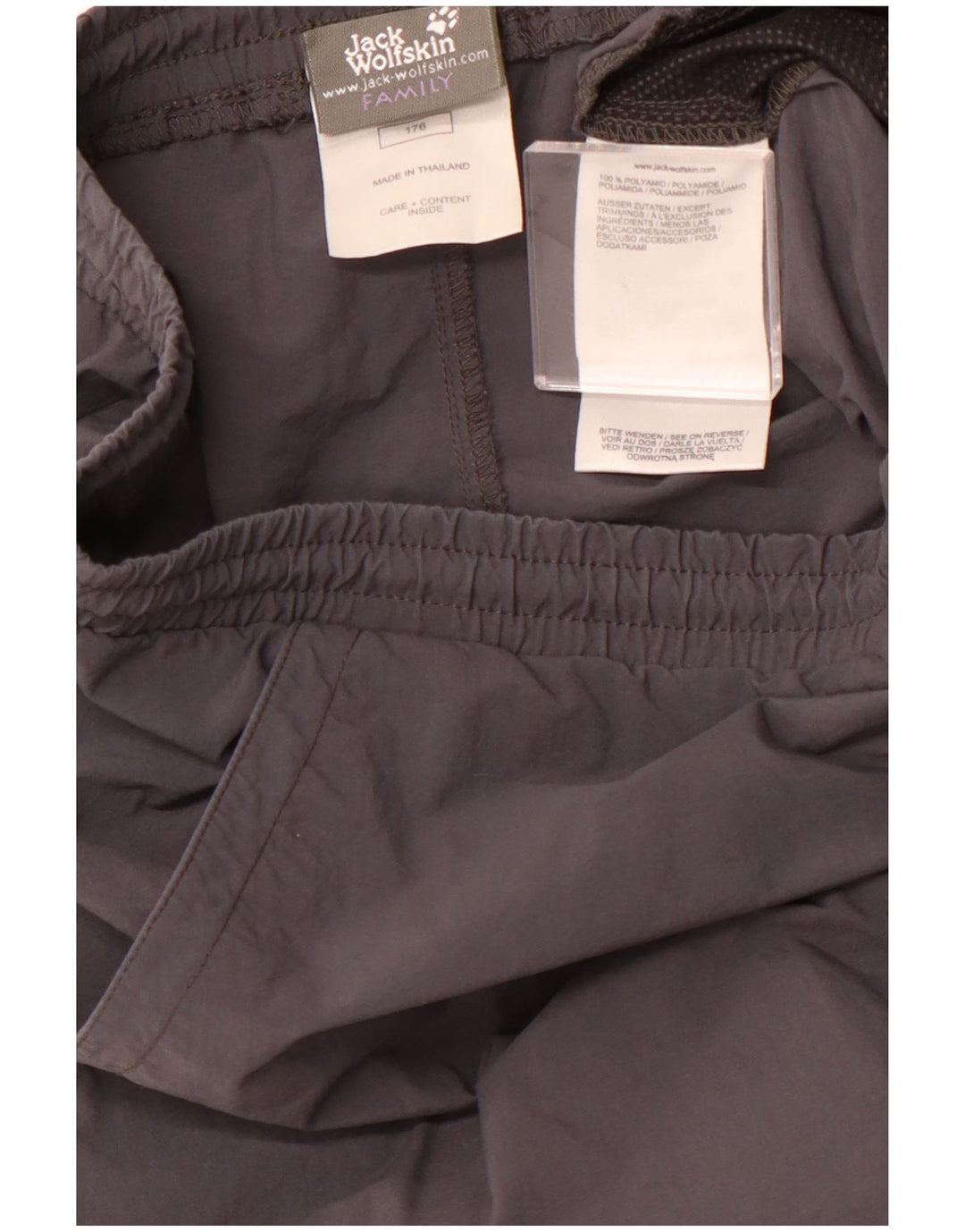 JACK WOLFSKIN Sportshorts für Jungen, 15–16 Jahre, graues Polyamid