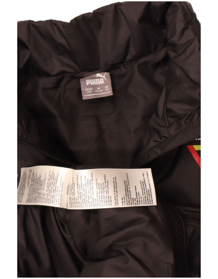 Puma Jungen Grafik gepolsterte Jacke 13–14 Jahre, schwarzes Polyester