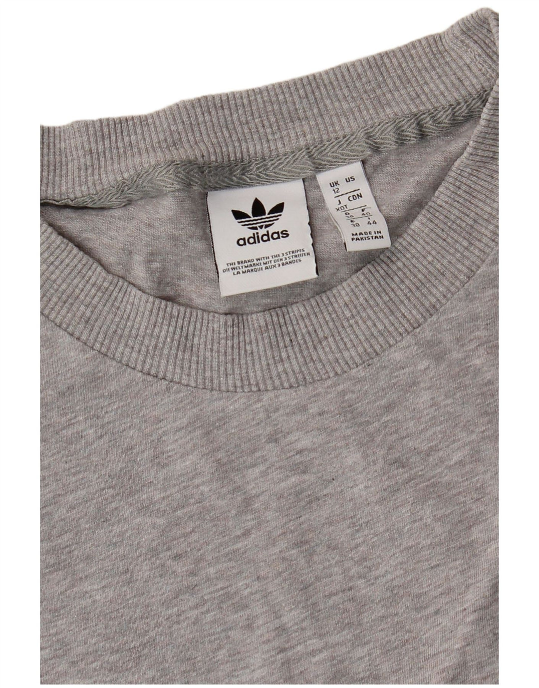 Adidas Damen Übergroßes T-Shirt Top UK 12 Mittelgrau meliert