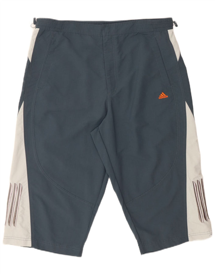 Adidas Herren-Bermuda-Sportshorts, groß, blaues Colourblock-Polyamid
