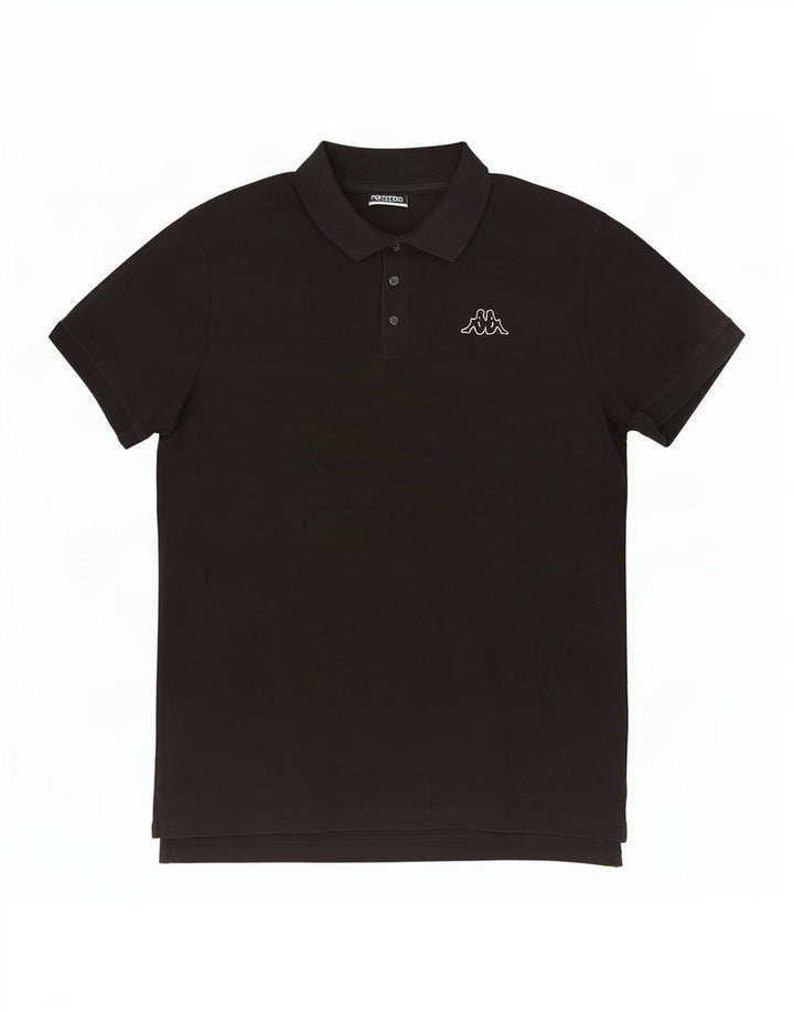 Kappa Herren-Poloshirt, groß, schwarze Baumwolle