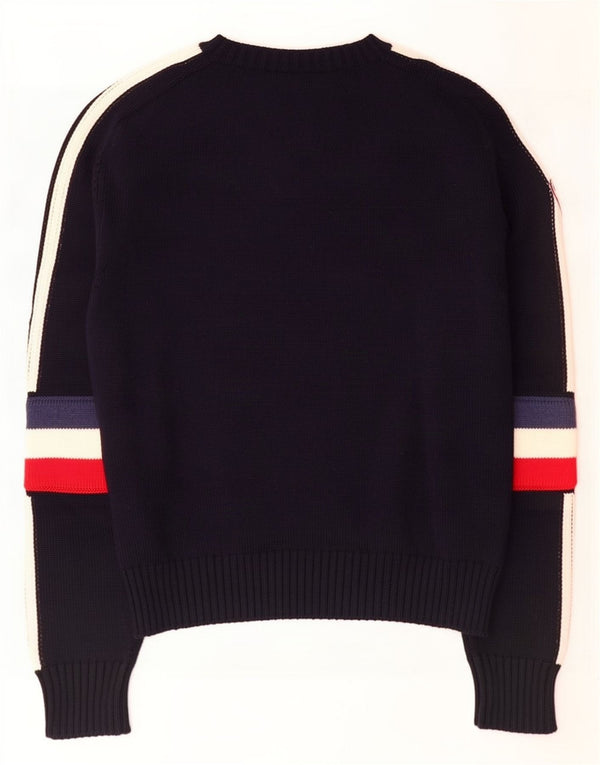 Rossignol Mens Boat Neck Jumper Sweater Small Navy Blue Colourblock