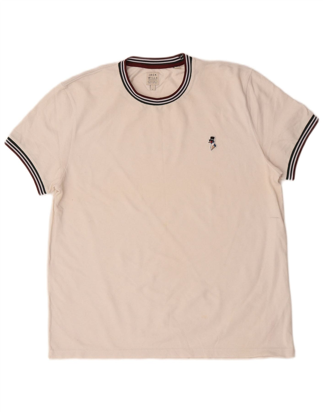 Jack Wills Herren-T-Shirt, groß, aus weißer Baumwolle