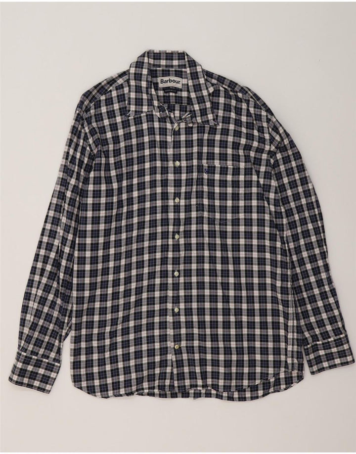 Barbour Herren-Flanellhemd XL, marineblau, kariert, Baumwolle