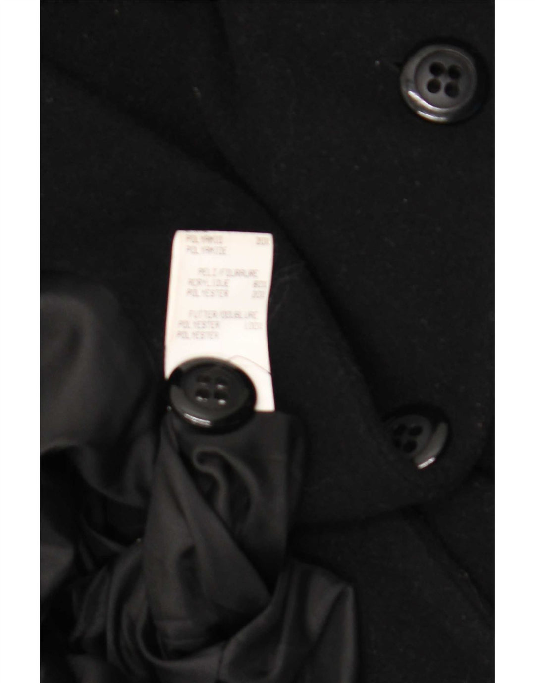 Vintage Herren Zweireiher Mantel EU 36 Kleine schwarze Wolle
