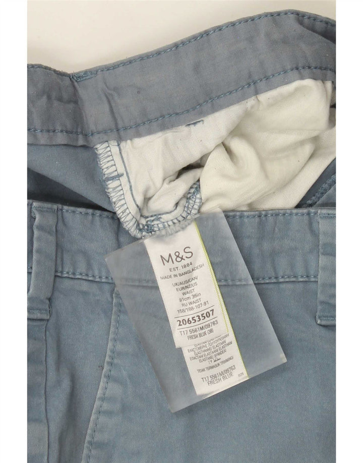 Marks & Spencer Herren Chinoshorts W36 Large Blau Baumwolle