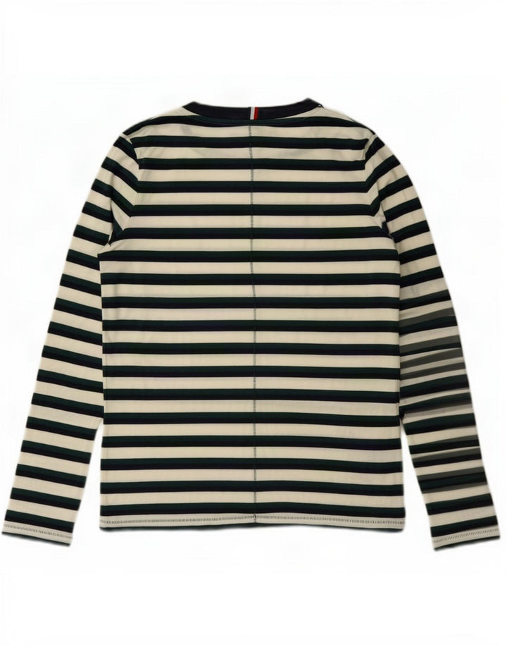 Tommy Hilfiger Herren-Top, langärmelig, klein, grün gestreift, Lyocell