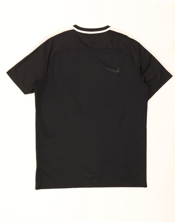 Nike Herren Dri Fit T-Shirt Top Large Schwarz Colourblock