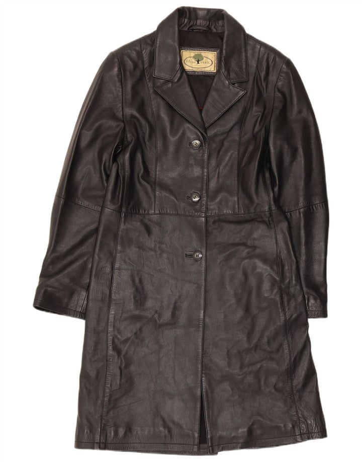 Hidepark Damen Ledermantel UK 10 Small Schwarzes Leder