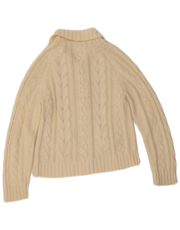 Benetton Mädchen-Cardigan-Pullover, 11–12 Jahre, XL, gebrochenes Weiß