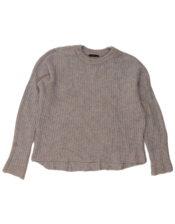 Übergroßer Damen-Pullover mit U-Boot-Ausschnitt von Zara, Gr. 14, mittelblau meliert