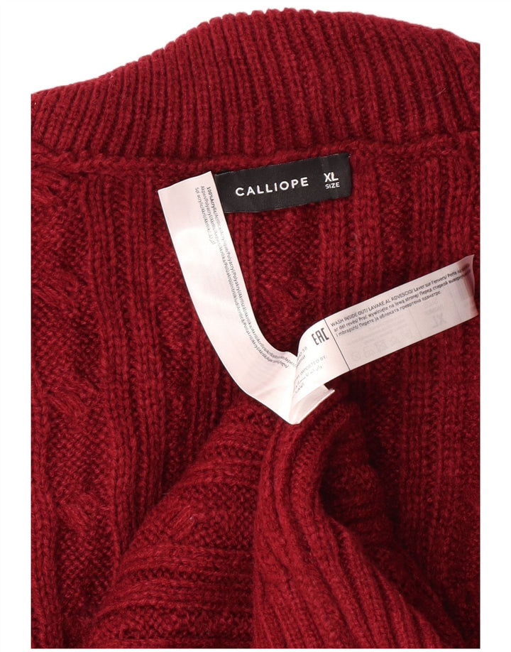 Calliope Herren-Pullover mit Rollkragen, XL, Burgunderrot, Acryl