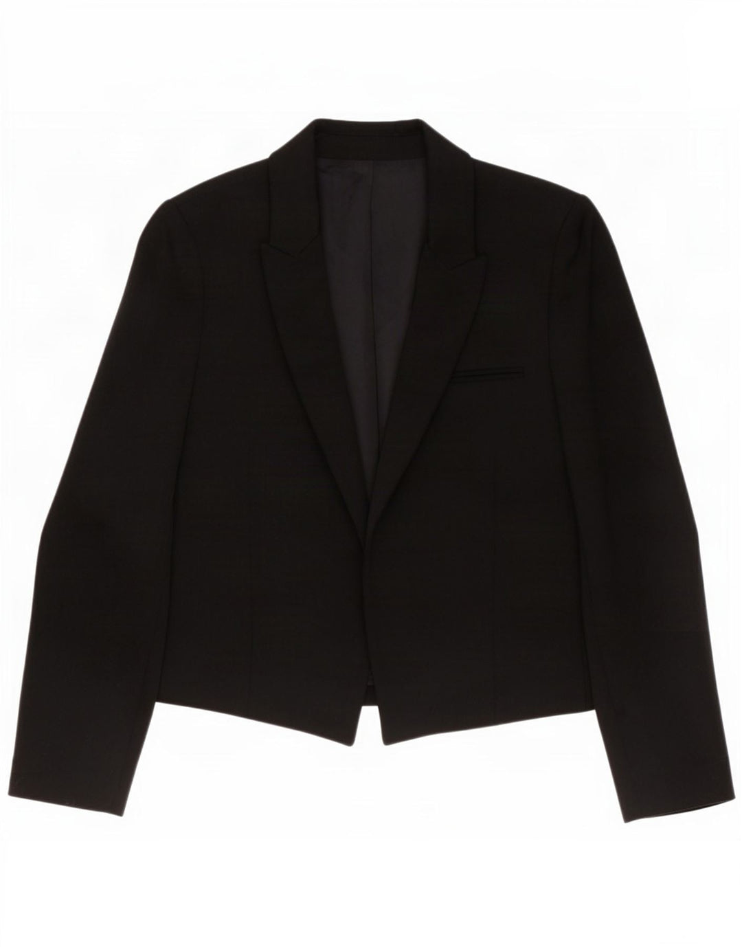 Zara Womens Open Blazer Jacke UK 10 Small Schwarz Polyester
