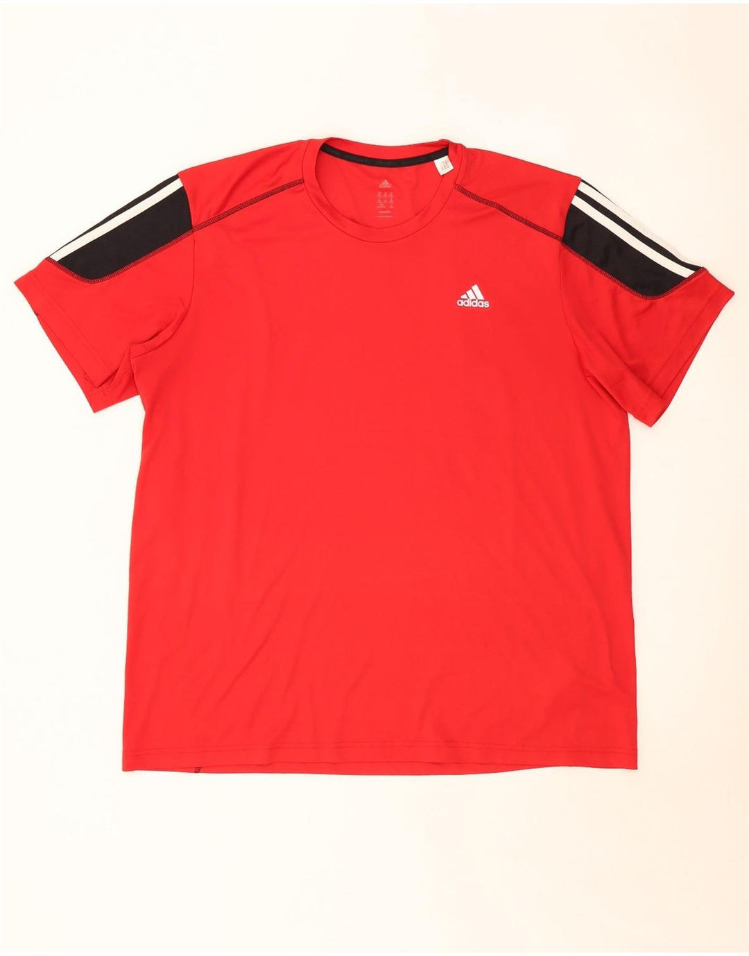ADIDAS Herren Climalite T-Shirt Top 2XL Rot Colourblock Polyester