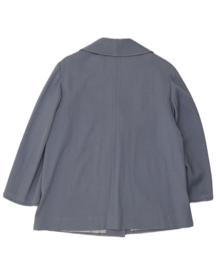 Vintage Damen 3-Knopf-Blazerjacke UK 14 Mittelblau