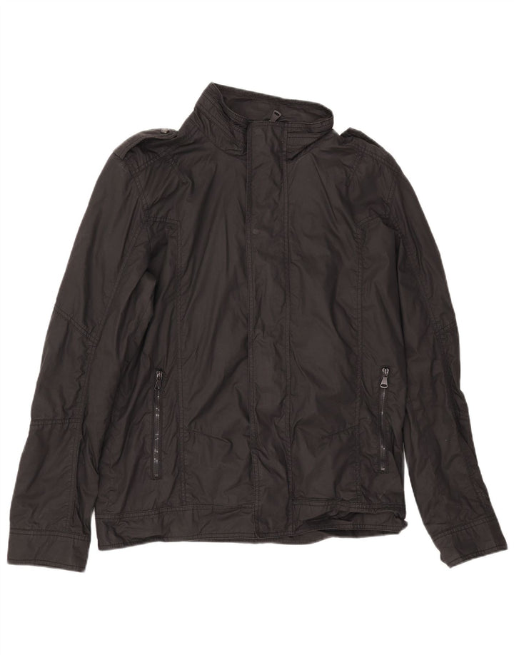 ZARA Herren Militärjacke UK 42 XL Schwarz Baumwolle