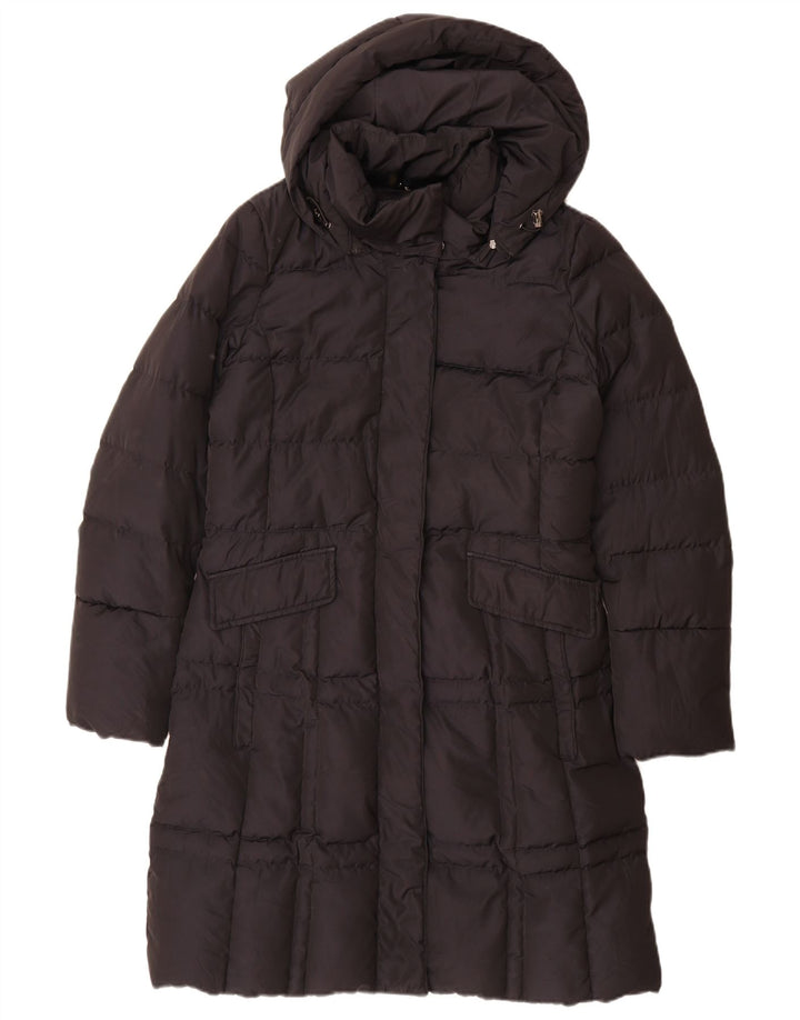 Geox Womens Hooded Wattierter Mantel UK 12 Mittelschwarzes Polyester